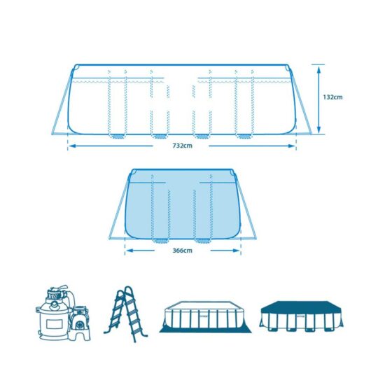 Piscina Rectangular Ultra Frame XTR 732 - Intex 26364 - immagine 7