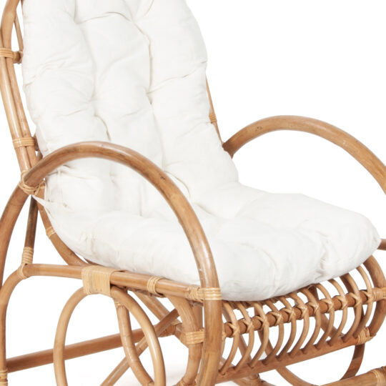 Sedia a dondolo in rattan naturale - immagine 2